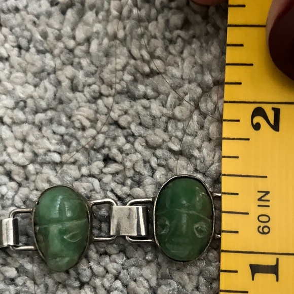 Rare! VINTAGE Green Mask Taxco Bracelet - Picture 10 of 12